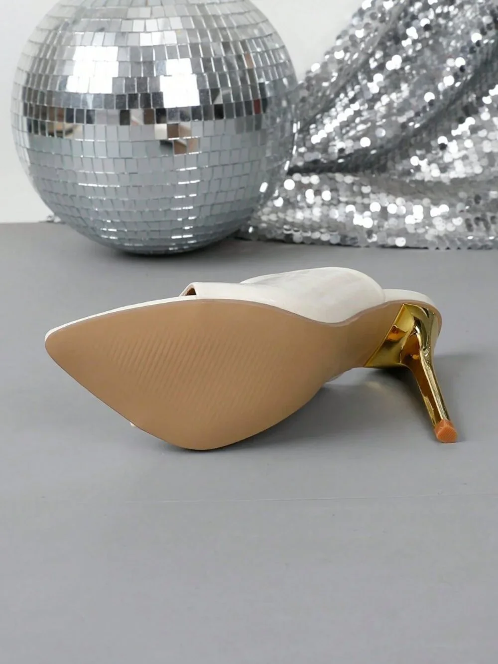Apricot Sexy Women's Gold Heeled Sandals